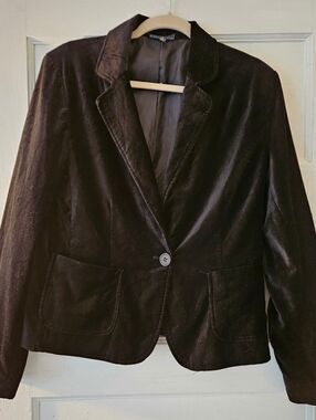 Briggs New York Classic Women's Velvet Blazer Jacket - Black